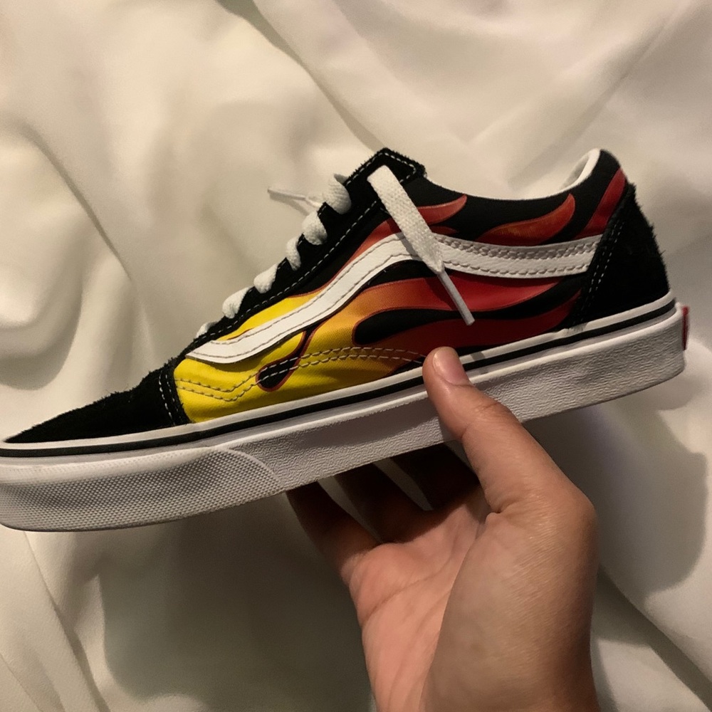 old skool fire flame vans